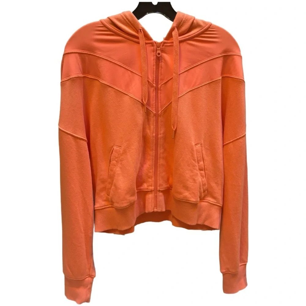 Aerie NWT Offline Coral zip up hoodie size small, 100% Cotton 💕 - Picture 2 of 6
